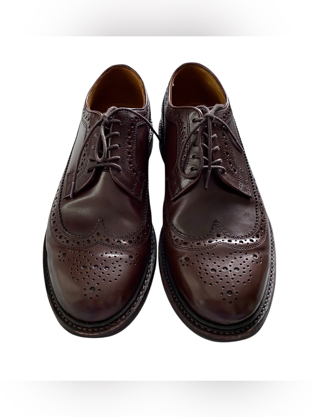 J.Crew Ludlow Men's Size 9 Cigar Brown Leather Longwing Wingtip Oxfords 09494
